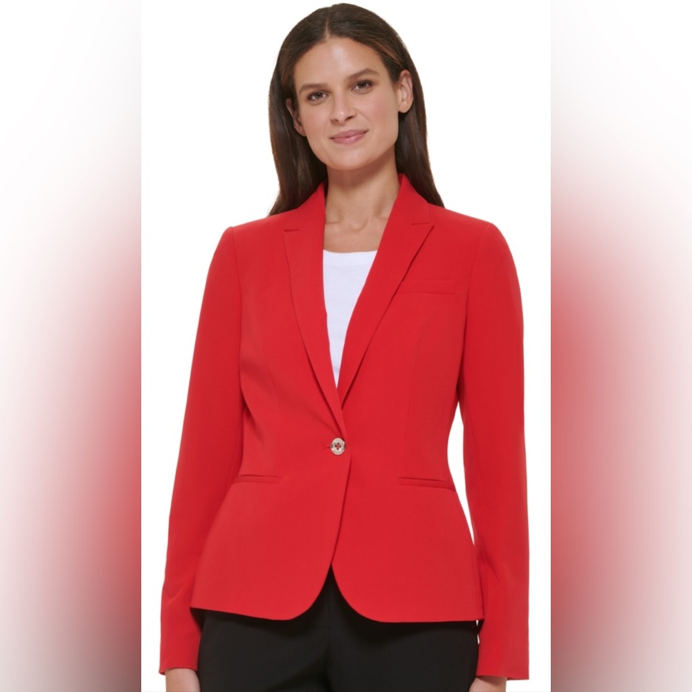 Tommy Hilfiger Red and White Striped Blazer size 8